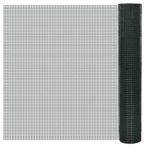 VidaXL Kippengaas 10x1 m gegalvaniseerd staal met pvc-coating groen