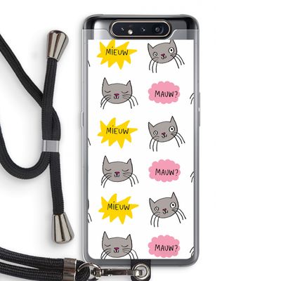 Meow: Samsung Galaxy A80 Transparant Hoesje met koord