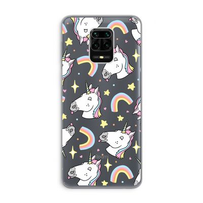 Rainbow Unicorn: Xiaomi Redmi Note 9 Pro Transparant Hoesje
