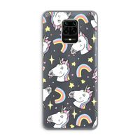 Rainbow Unicorn: Xiaomi Redmi Note 9 Pro Transparant Hoesje