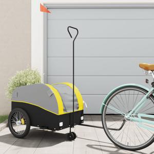 Fietstrailer 45 kg ijzer zwart en geel