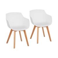 Stoel - set van 2 - tot 150 kg - zitting 41 x 40 cm - wit