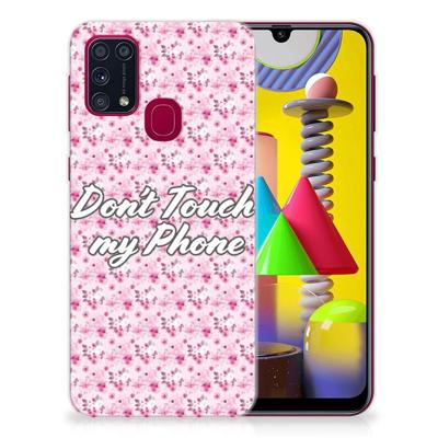Samsung Galaxy M31 Silicone-hoesje Flowers Pink DTMP Samsung Galaxy M31 Silicone-hoesje Flowers Pink DTMP