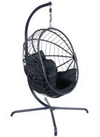 Hangstoelset 'Egg Luxe' Black - Zwart - 160 kg - Tropilex