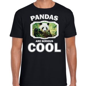 T-shirt pandas are serious cool zwart heren - pandaberen/ panda shirt