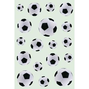 54x stuks Zwart/witte voetbal stickers - kinderstickers - stickervellen - knutselen spullen