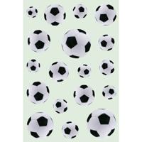 54x stuks Zwart/witte voetbal stickers - kinderstickers - stickervellen - knutselen spullen