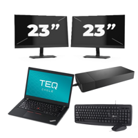 Lenovo ThinkPad T480s - Intel Core i7-8e Generatie - 14 inch - 16GB RAM - 256GB SSD - Windows 11 + 2x 23 inch Monitor