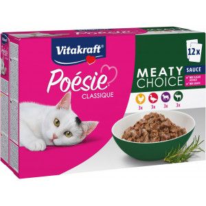 Vitakraft Poésie Classique Meaty Choice in saus natvoer kat (12 x 85 g) 1 verpakking (12 x 85 g)