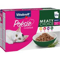 Vitakraft Poésie Classique Meaty Choice in saus natvoer kat (12 x 85 g) 5 verpakkingen (60 x 85 g)