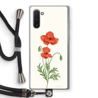 Red poppy: Samsung Galaxy Note 10 Transparant Hoesje met koord