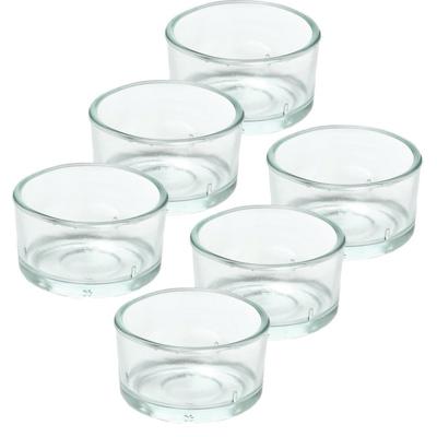 Trend Candles theelichthouder - 6x - glas - transparant - 4x3 cm - waxinelicht