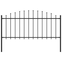 Tuinhek met speren bovenkant (0,5-0,75)x1,7 m staal zwart Tuinhek met speren bovenkant (0,5-0,75)x1,7 m staal zwart