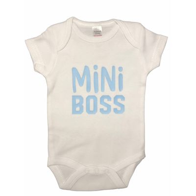 Soft Touch Romper Mini Boss Junior Katoen Wit/blauw Maat 50/56