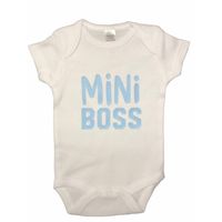 Soft Touch Romper Mini Boss Junior Katoen Wit/blauw Maat 50/56 - thumbnail