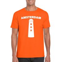 Amsterdam shirt met Amsterdammertje oranje heren 2XL  - - thumbnail