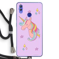 Roze eenhoorn: Honor Note 10 Transparant Hoesje met koord