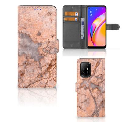 OPPO Reno5 Z | A94 5G | Bookcase | Marmer Oranje