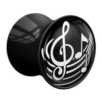 Double Flared Plug met Musical Note Design Acryl Tunnels & Plugs