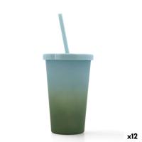 Beker met Rietje Quid Quidate Groen Plastic 475 ml (12 Stuks)