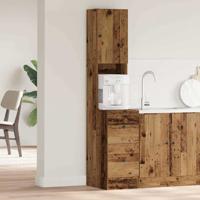 Keukenkast met lade met plank met opslag met de deur Oud hout Bewerkt hout