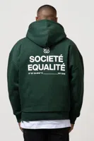 Equalité Societé Oversized Full Zip Hoodie Donkergroen - Maat XXS - Kleur: Donkergroen | Soccerfanshop - thumbnail