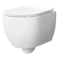 Wandcloset Xenz Gio | 47 cm | Zonder spoelrand | Zonder toiletzitting | Excl.Toiletzitting | Keramiek | Wit glans