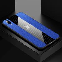 Voor vivo Y97 XINLI stiksels doek textuur schokbestendig TPU beschermhoes (blauw)
