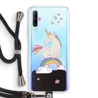 Regenboog eenhoorn: Huawei P Smart Pro Transparant Hoesje met koord