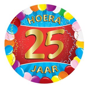 100x Gekleurde bierviltjes 25 jaar feestartikelen   -