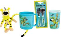 Serviesset - FUN HOUSE - MARSUPILAMI - 220 ml glas, 350 ml mok, bestek, 18 cm knuffel