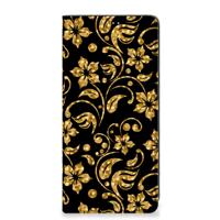 Samsung Galaxy A21s Smart Cover Gouden Bloemen