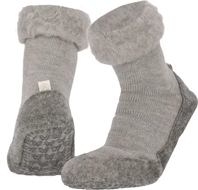 Warme slofsokken - Anti slip huissokken - Pantoffelsokken - Wollen grip sokken voor dames en heren