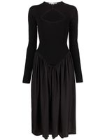 Stella McCartney robe mi-longue à manches longues - Noir