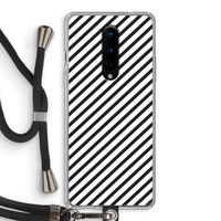 Strepen zwart-wit: OnePlus 8 Transparant Hoesje met koord