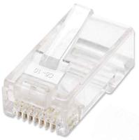 Intellinet Kabel Intellinet verpakking van 100 stuks Cat5e modulaire RJ45-stekkers UTP 3-voudige klem voor massieve draad 100 stekkers per pot 502399