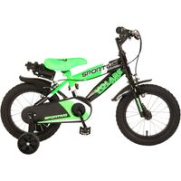 Volare Jongensfiets Sportivo 14 Inch 22,5 cm Jongens Knijprem Groen/Zwart - thumbnail