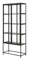 Bendt Vitrinekast 'Holger' Essen en glas, 186 x 77cm, kleur Zwart