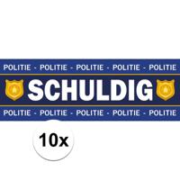 Politie stickers - 10x - Jij bent schuldig - als boef - verkleed feest stickers - 6 x 19 cm - access