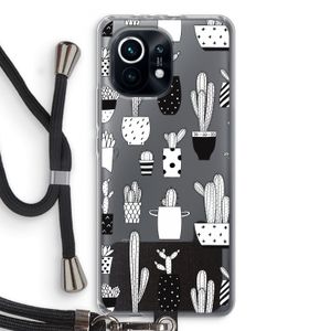 Cactusmotief: Xiaomi Mi 11 Transparant Hoesje met koord