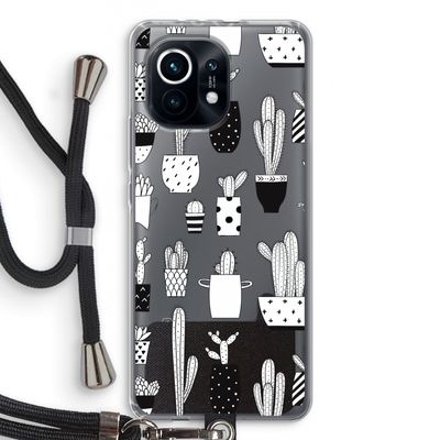 Cactusmotief: Xiaomi Mi 11 Transparant Hoesje met koord