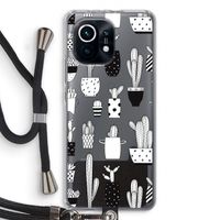 Cactusmotief: Xiaomi Mi 11 Transparant Hoesje met koord