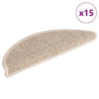 VidaXL Trapmatten 15 st 56x17x3 cm lichtbeige halfrond