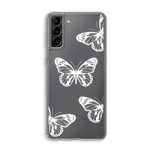 White butterfly: Samsung Galaxy S21 Plus Transparant Hoesje