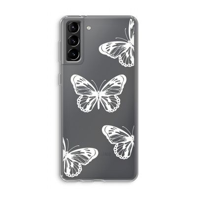 White butterfly: Samsung Galaxy S21 Plus Transparant Hoesje