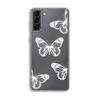 White butterfly: Samsung Galaxy S21 Plus Transparant Hoesje