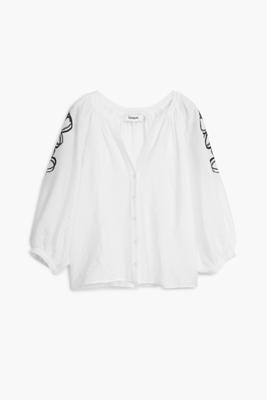 Bloemenblouse - WHITE - XL