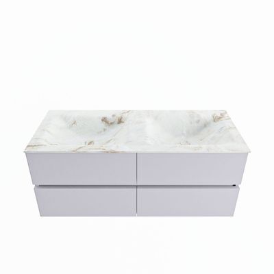 MONDIAZ VICA-DLUX 120cm badmeubel onderkast Cale 4 lades. Inbouw wastafel CLOUD dubbel 2 kraangaten, kleur Frappe.