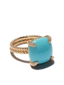 David Yurman bague Châtelaine en or 18ct sertie de turquoise et de diamants (14 mm)