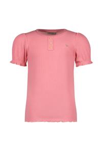 Like Flo Meisjes top rib met knoopjes - Roze